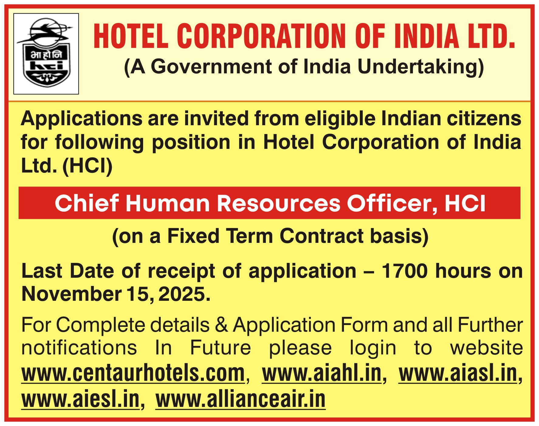 Advt HOTEL CORPORATION OF INDIA  Eng 03-11-2025.jpg